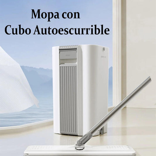 Fregona Plana Giratoria con Cubo y 3 Trapos de Microfibra | 360°