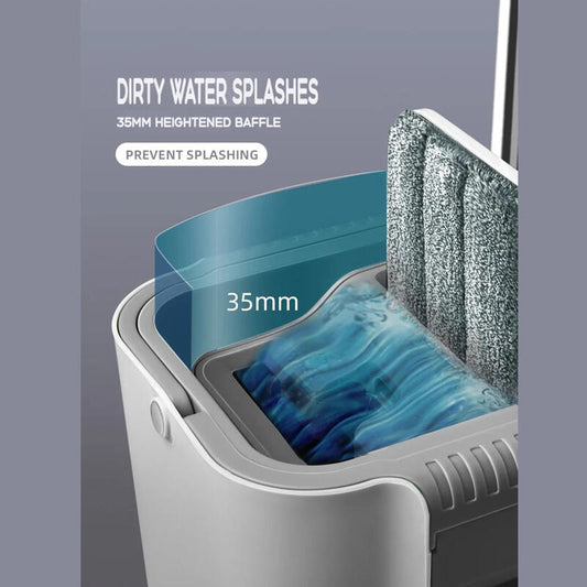 Fregona Plana Giratoria con Cubo y 3 Trapos de Microfibra | 360°