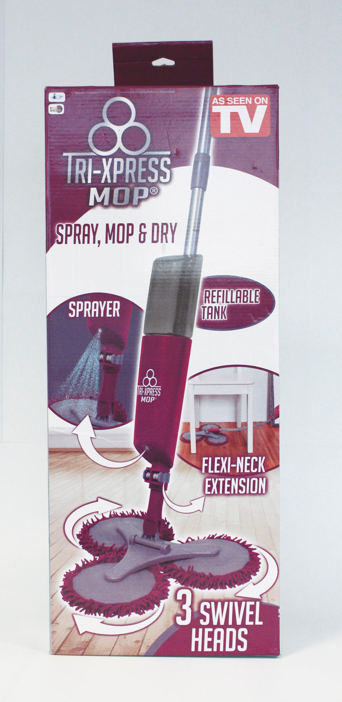 Mopa Giratoria con Spray y Microfibra | Tri Xpress Mop 3 en 1